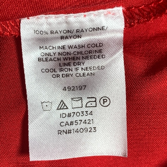 LOFT Red wrap top blouse shirt ruffle - Picture 13 of 13
